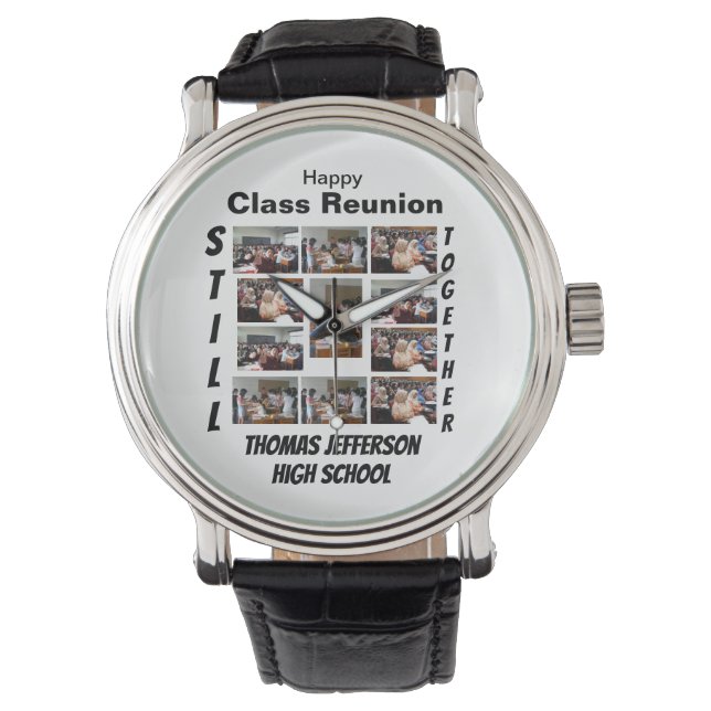 Montre Réunion de classe personnalisée 11 Collage photo (devant)