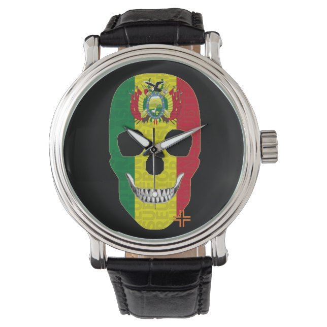 Montre REUNIONES Bolivie reloj hombre correa cuero (devant)