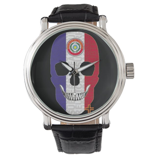 Montre REUNIONES Paraguay reloj hombre correa cuero (devant)