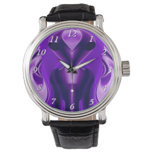 Montre Rêves arc-en-ciel violet 3D, Alien