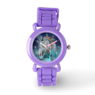 Montre Rêveur indien et loup à tête ethnique