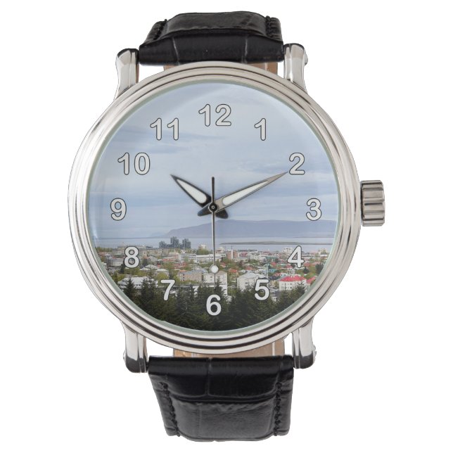 Montre Reykjavik Islande Numéros Paysages Beaux (devant)