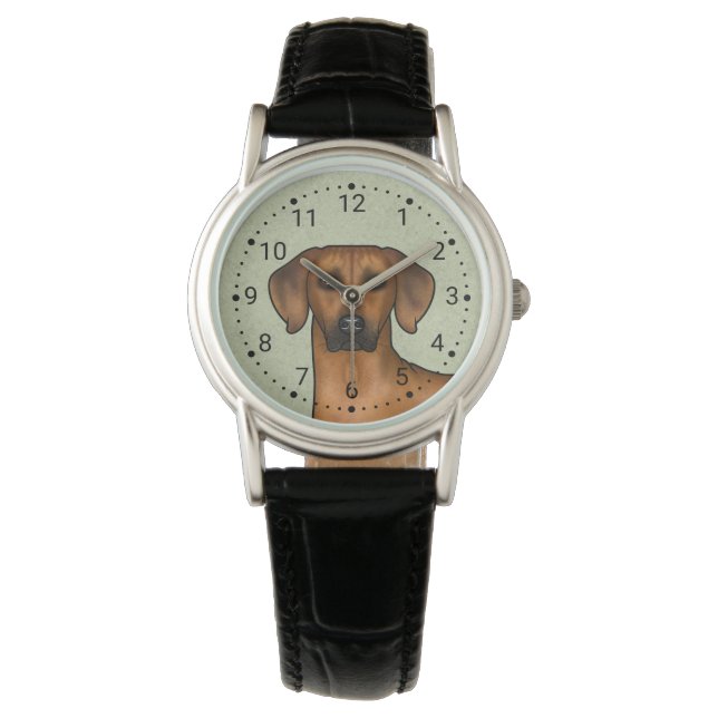 Montre Rhodesian Ridgeback Brown Africain Lion Chien Head (devant)