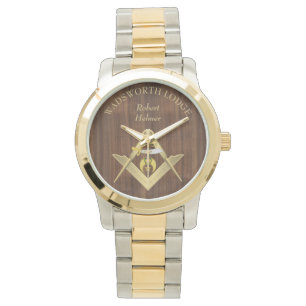 Montre Rince sur bois maçonnique