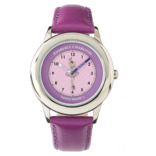 Montre Robe rose Ballerina Lavande Pois blanche