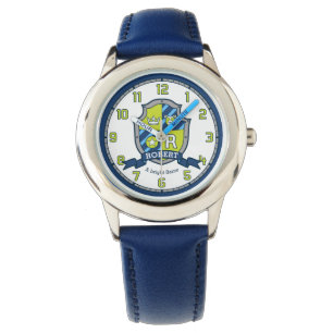 Montre Robert nom de garçon signifiant crête bleu vert