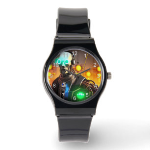 Montre Robot 2 à bracelet en silicone noir avec ch