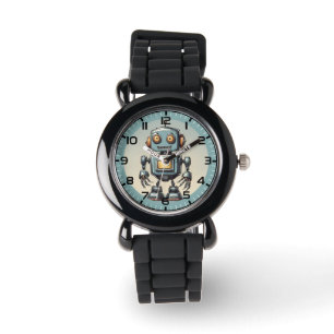 Montre Robot rétro Bleu & Gris Enfants