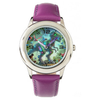 Montre Robotique Dinosaure Violet