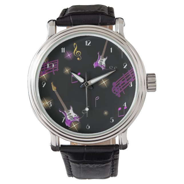 Montre Rock Star Music Arrière - plan Wrist Watch (devant)