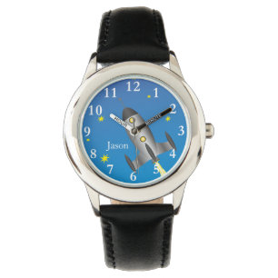 Montre Rocket Spacship Nom personnalisé Garçon Watch