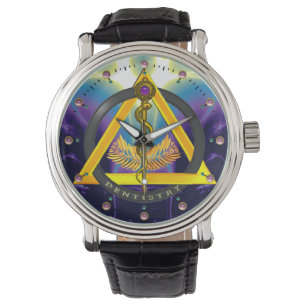 Montre RODE DU SYMBOLE DENTISTE ASCLEPIUS, Bleu