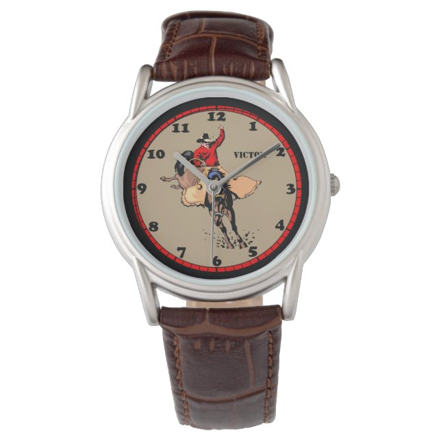 Montre Rodeo Cowboy Bull Rider Personnalisé (devant)