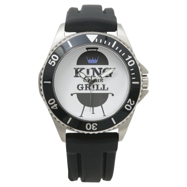Montre Roi Du Grill, Couronne Bleue Noire (devant)