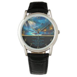 Montre Romains 6:23 La foi chrétienne une cascade d'or