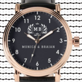 Montre Romantic Couple Gift His and Her name monogram
