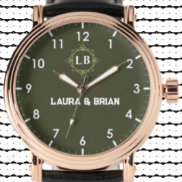 Montre Romantic Couple Gift His and Her name monogram