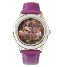 Romantic Teddy Rose Valentines Day Leather Strap