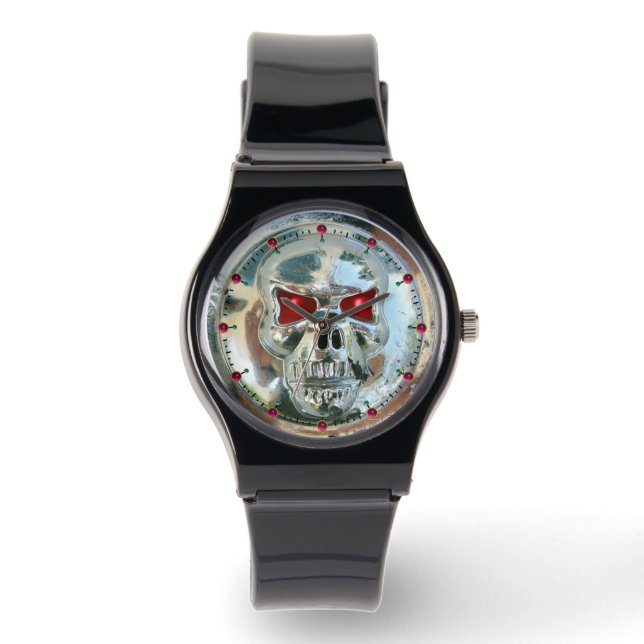 Montre ROME IMPRIMÉE ROUGE ROUGE Rubis Gems (Recto)