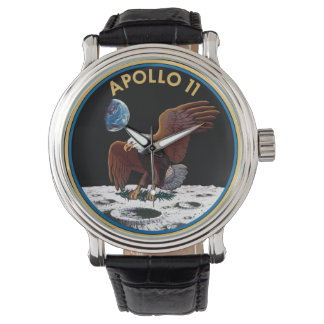 Montre ronde du logo Apollo 11 de la NASA