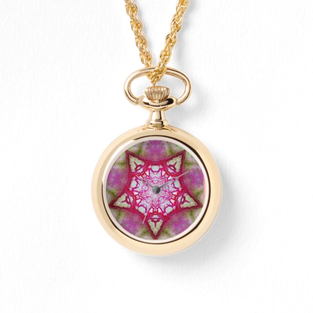 MONTRE ROSE ABSTRAITE PURPLE FUCHSIA STAR (Recto)