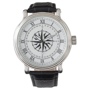 Montre Rose de boussole (B sur W)