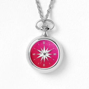 Montre Rose de boussole ivoire - arrière - plan en verre 