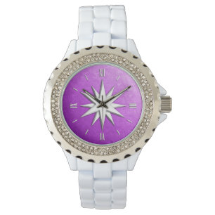 Montre rose de la boussole ivoire - arrière - plan amét