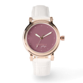 Montre Rose Dusty moderne Script minimal personnalisé
