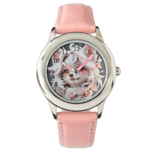 Montre Rosé Et Blanc Fluffé