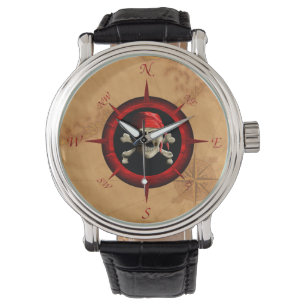 Montre Rose et carte de boussole de pirate