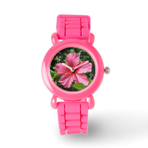 Montre rose foncée d'enfants de ketmie