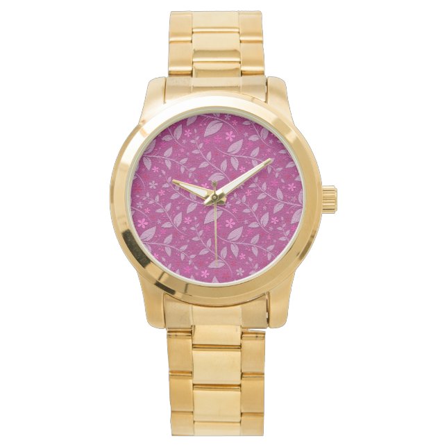 Montre Rose Moderne Élégant Populaire Floral (devant)