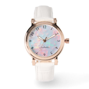 Montre Rose Pâle Menthe Douce Or Luxe Collection Moderne