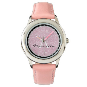 Montre Rose Parties scintillant or et diamants Monogramme