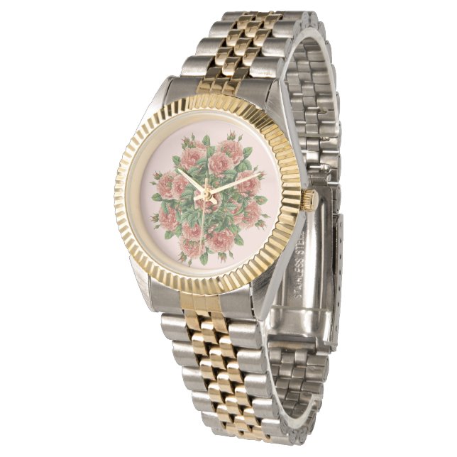 Montre Rose Roses Rosen bouquet – Rosenbouquet pastel (Incliné)