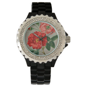 Montre Rose rouge antique sur gris