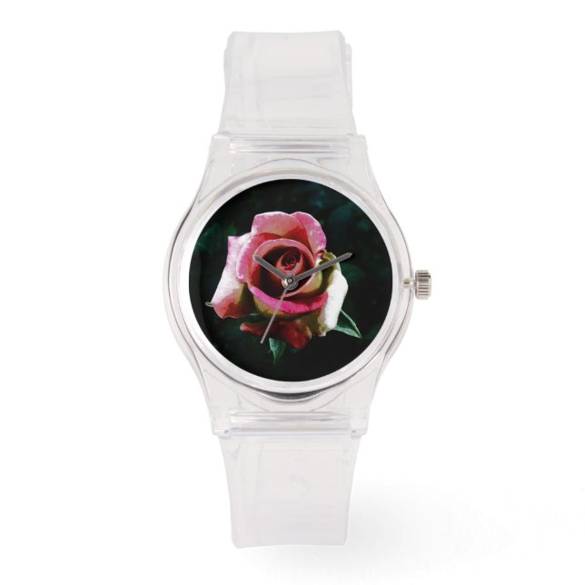 Montre Rose rouge peinte à l'huile (Recto)