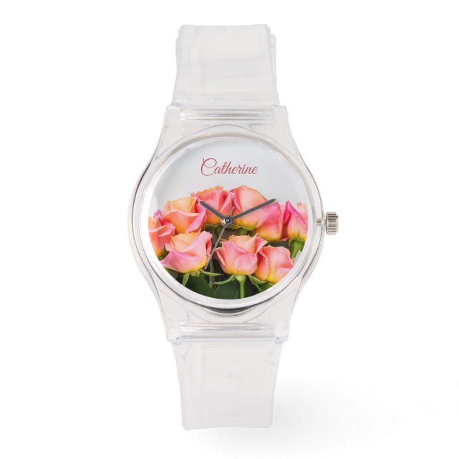 Montre Roses de noms personnalisés (Recto)