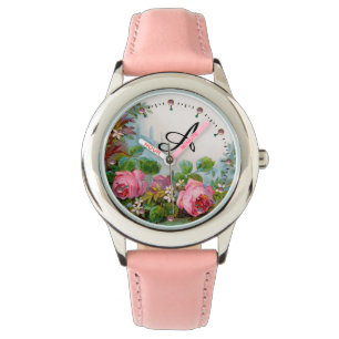 MONTRE ROSES ROSES ET JASMINES ROSES, MONOGRAMME FLORAL