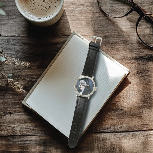 Montre Roses Rouges Élégantes Femme Crâne de Sucre Gothiq