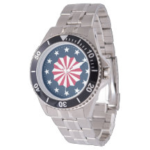Rosette Patriotique Rouge Blanc Bleu Étoiles Rayur