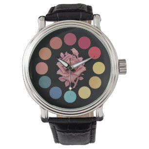 MONTRE ROUE BLEU ROUGE JAUNE ROUGE AVEC ROSE ROSE ROSE