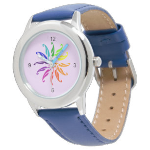 Montre - Roue couleur sur rose
