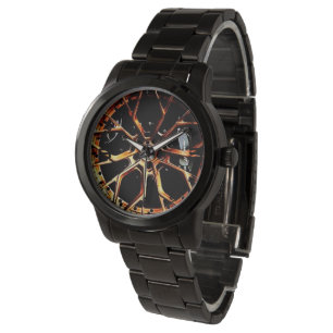 Montre Roue de rai de Web d'or avec le calibre gris de