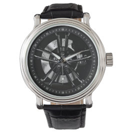Montre Roues de la voiture de course noire