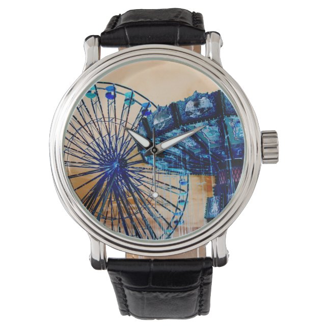 Montre Roues roulettes bleues jaunes (devant)