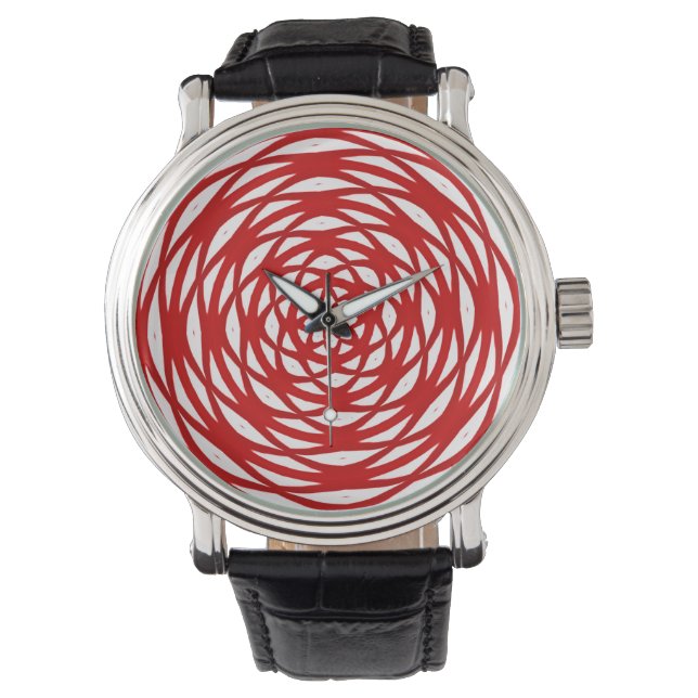 Montre Rouge Blanc Noël Valentine Design (devant)