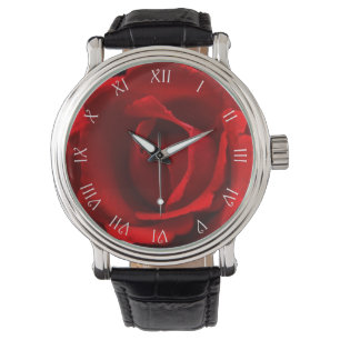 Montre Rouge Rose Blanc Script Roman Numéros Mens arc2