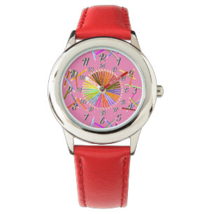 Montre Rouge rose Fun Heart Color Wheel Watch